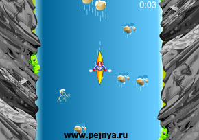 Игра про отважного байдарочника спускающегося по горной реке.
