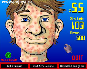 Игра для тинейджеров. Давление прыщей на время.
