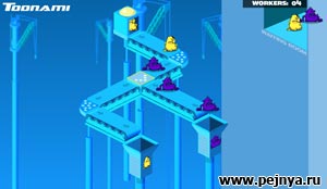 Забавная игра про конвеер и монстров. Просто корпорация монстров какая-то на флеше.
