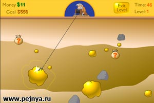Неплохая игра про золотоискатиля, каторый просто выуживает из под земли самородки.