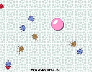 Интересная игра в каторой нужно шариком уворачиваться от каких- то клопов.