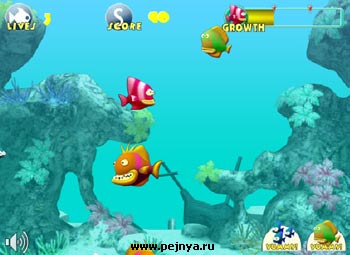 Довольно неплохая игра, плаваешь рыбой мелких рыб ешь от крупных убегаешь. Единственный минус в том что быстро надоедает.